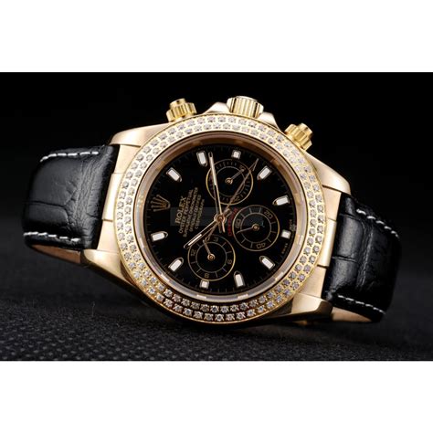 rolex daytona gold case crystal studded bezel black dial replica|rolex daytona real dust.